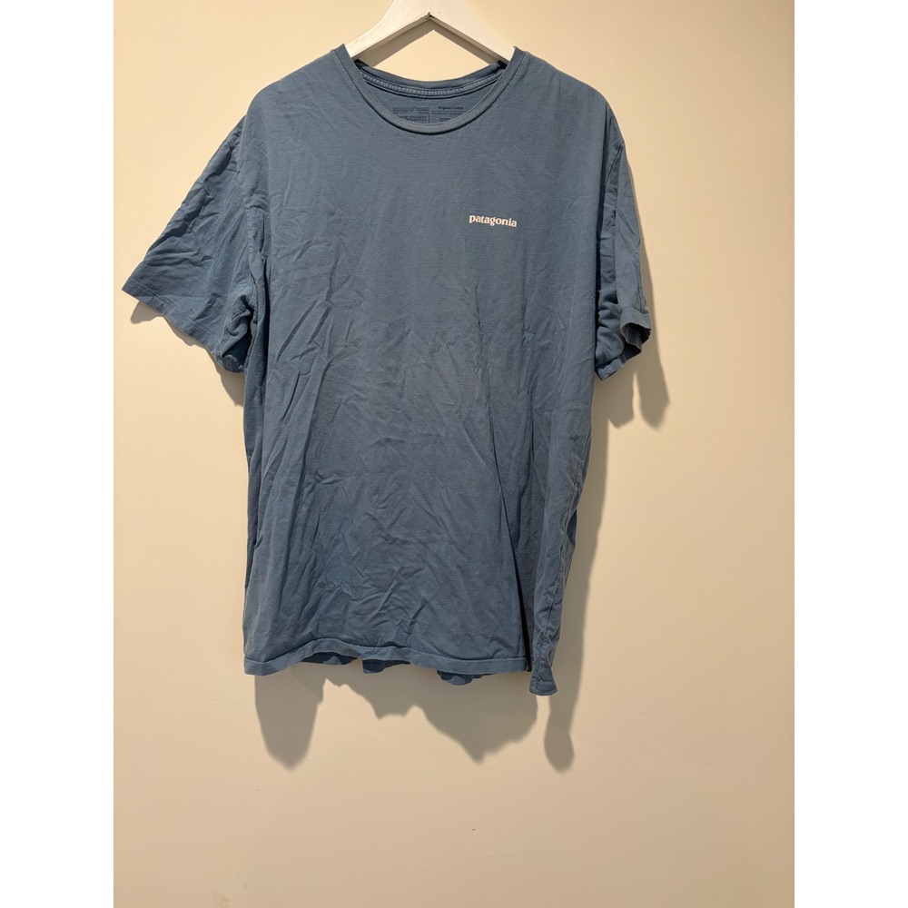Patagonia Mens P-6 Logo Responsibili-Tee Blue Organic Cotton XXL 38535 PGBE